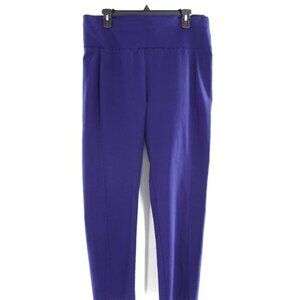 Maternity Liz Lange Pull On Wide Elastic Band Ankle Pants Blue XL